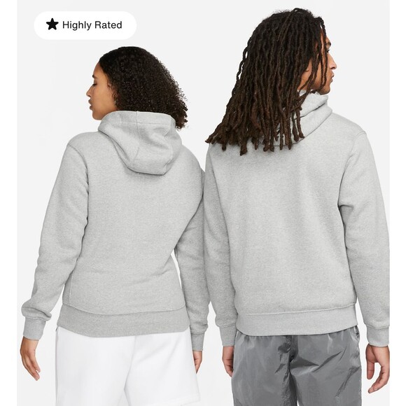 Nike Sportswear Club Fleece Gray Sweatshirt Hoodie Men's Size Sm Tall BV2654-063 - Picture 15 of 15